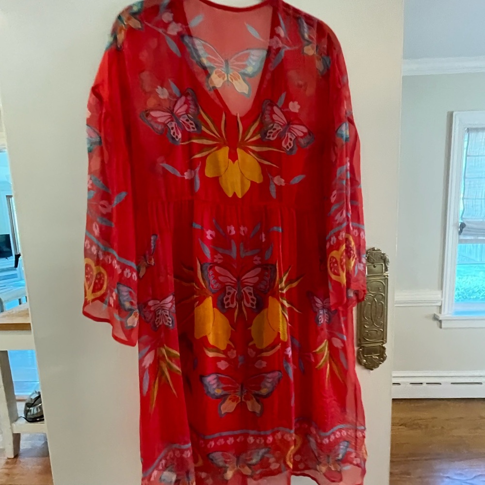 Johnny Was Jade Barbara Butterfly silk mini dress Medium - Picture 3 of 5